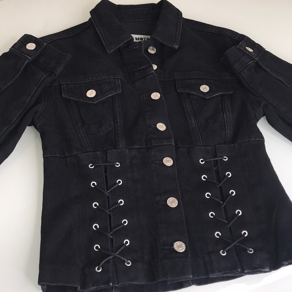 Topshop Moto Denim Jacket with Corset Bottom NWOT - Picture 2 of 8